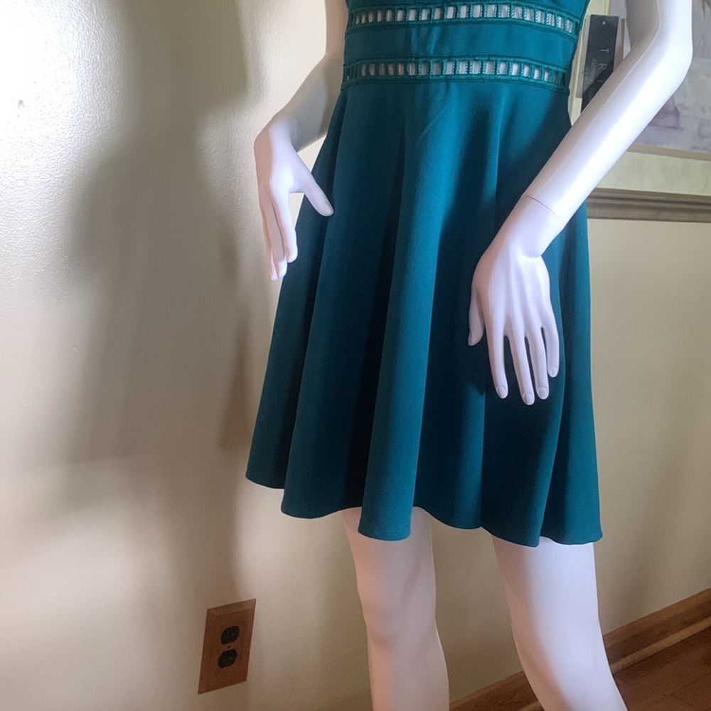 Trixxi Blue Sleeveless Halter Fit and Flare Mini Dress new! 221 - Picture 3 of 5